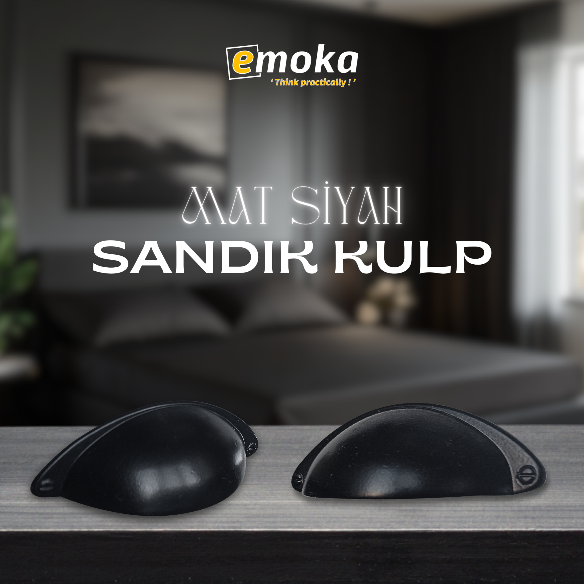 Mat Siyah Çanak Kulp (80 mm) - Osena Country