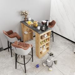 e-MOKA Style Bar Masası Ada Mutfak Masası (3 Renk Seçeneği)