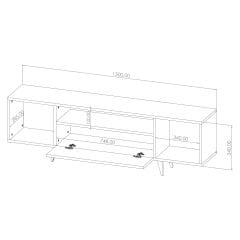 e-MOKA Retro Tv Ünitesi 150cm (4 Renk Seçeneği) - Hazeran