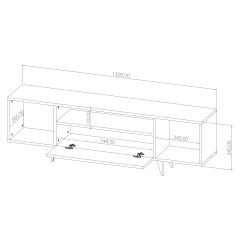 e-MOKA Retro Tv Ünitesi 150cm (4 Renk Seçeneği) - Hazeran