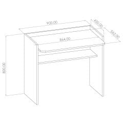 e-MOKA Çalışma Masası 90cm (4 Renk Seçeneği)