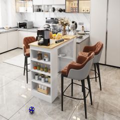e-MOKA Style Bar Masası Ada Mutfak Masası (3 Renk Seçeneği) Safirmeşe-Beyaz