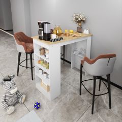 e-MOKA Style Bar Masası Ada Mutfak Masası (3 Renk Seçeneği) Safirmeşe-Beyaz