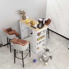 e-MOKA Style Bar Masası Ada Mutfak Masası (3 Renk Seçeneği) Safirmeşe-Beyaz