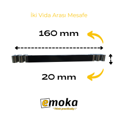 Piano Black Detaylı Krom Kulp (160mm) - 259 P02