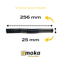 Piano Black Detaylı Krom Kulp 227 P02 - 256 mm